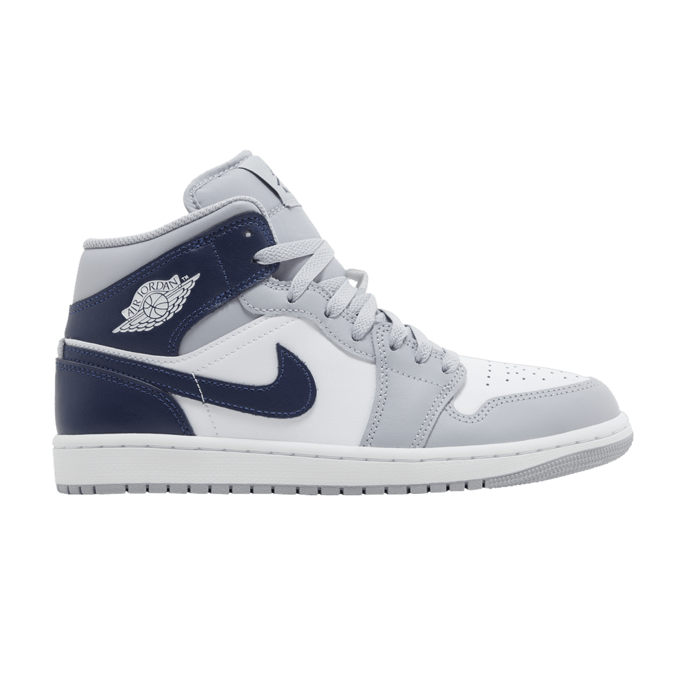 Jordan 1 Mid Loup Gris Bleu Marine Minuit