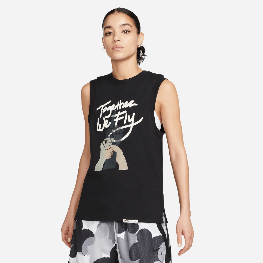 Haut Nike Dri-FIT Standard Issue pour femme Noir/Blanc
