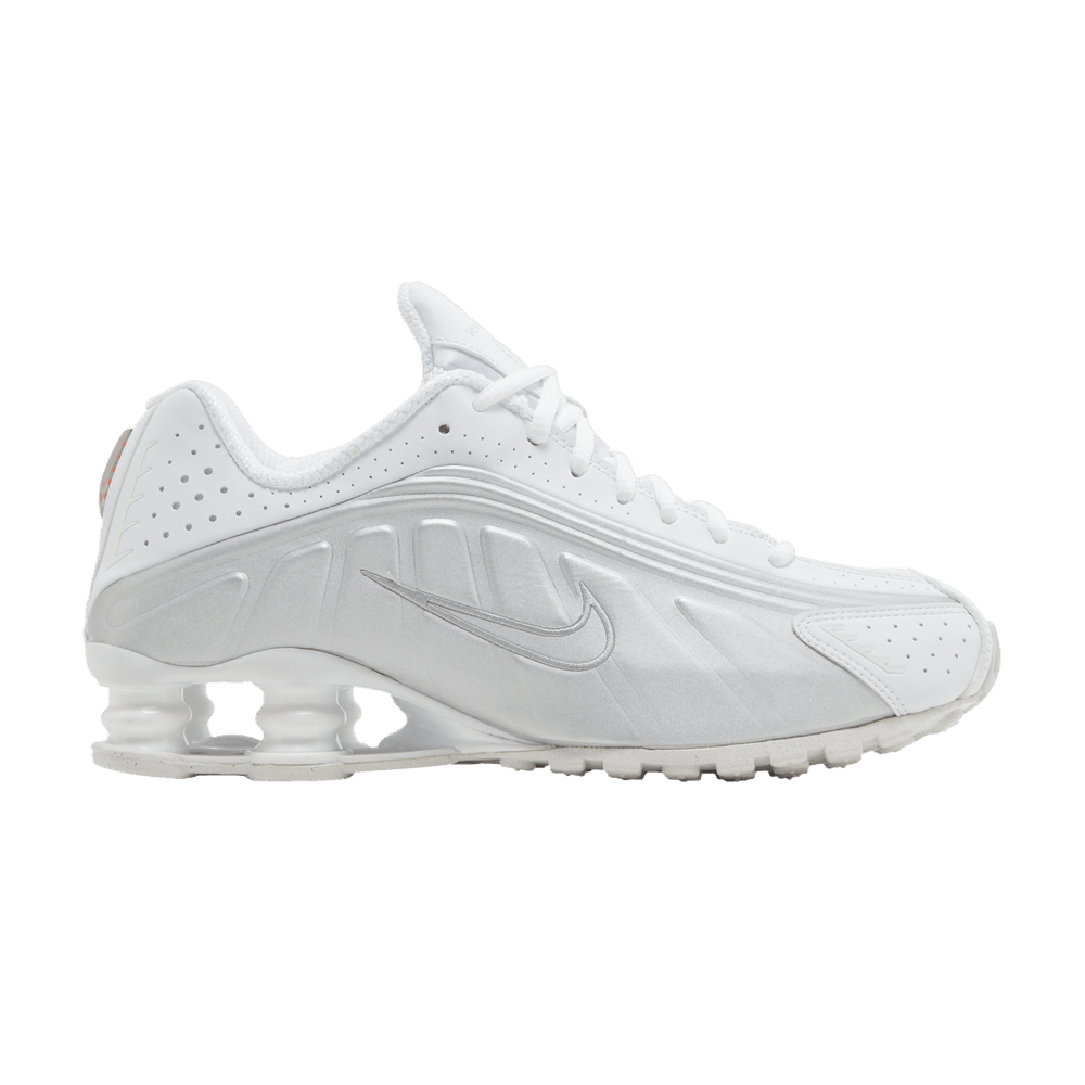 Nike Shox R4 White Metallic Silver (Femme)
