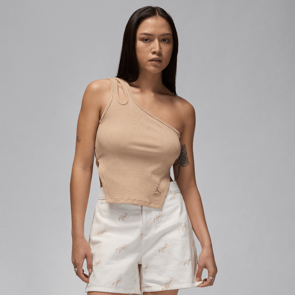 Débardeur côtelé asymétrique Jordan pour femme Legend Marron moyen