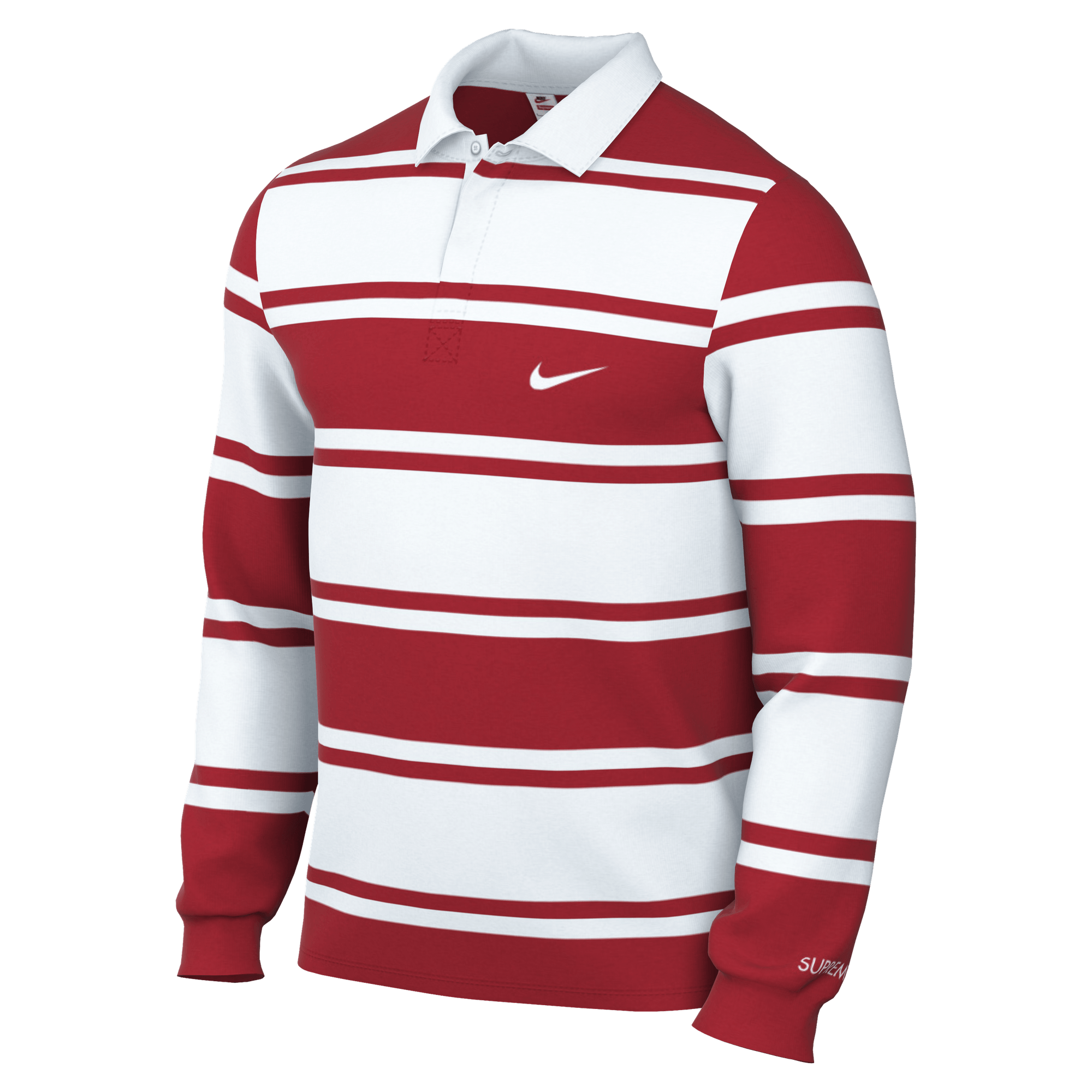 Supreme Nike Stripe Rugby Red