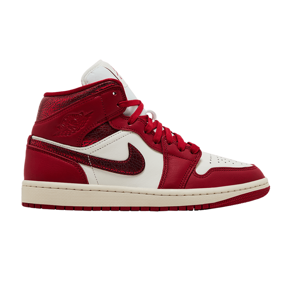 Jordan 1 Mid SE Red Cracked Leather (Femme)